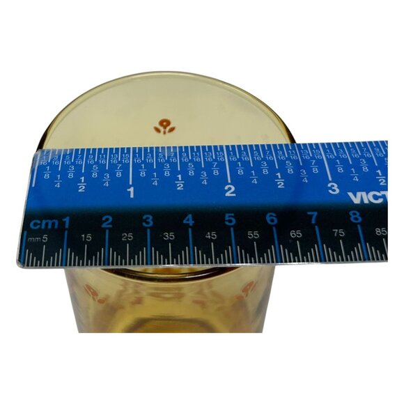 Set Of 2 Vintage Libbey Franco Amber Floral Glasses 1960s MCM Drinkware Retro - Picture 16 of 16